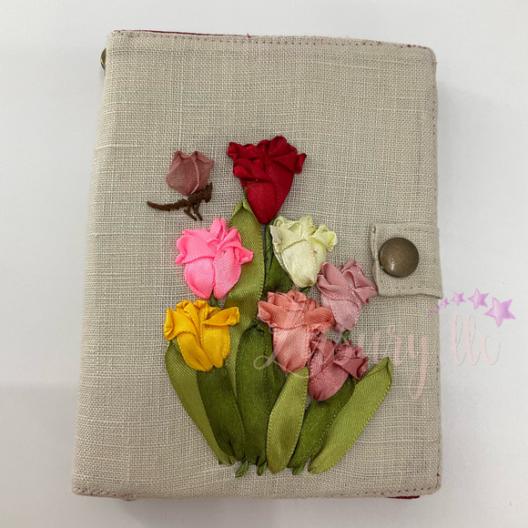 Tulip Embroidery Passport Wallet & Silk Mask, Wedding Gift, Versatile Washable - Picture 2 of 16